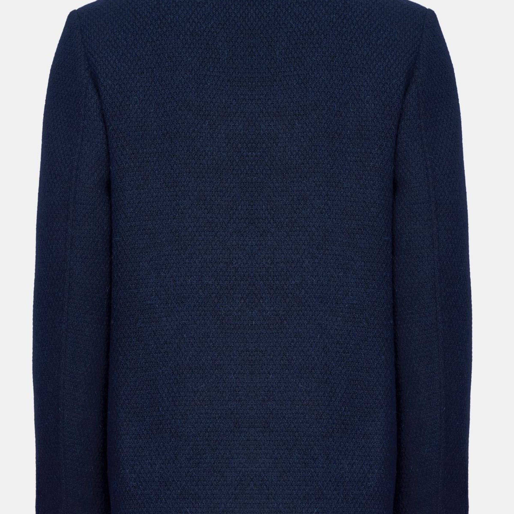 Erkek Lacivert Yün Kruvaze Kaban