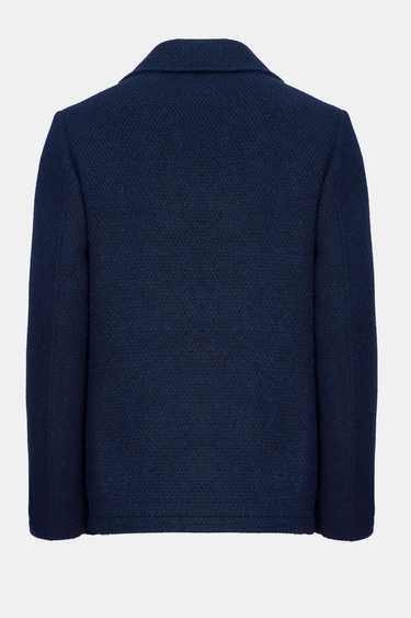  Erkek Lacivert Yün Kruvaze Kaban