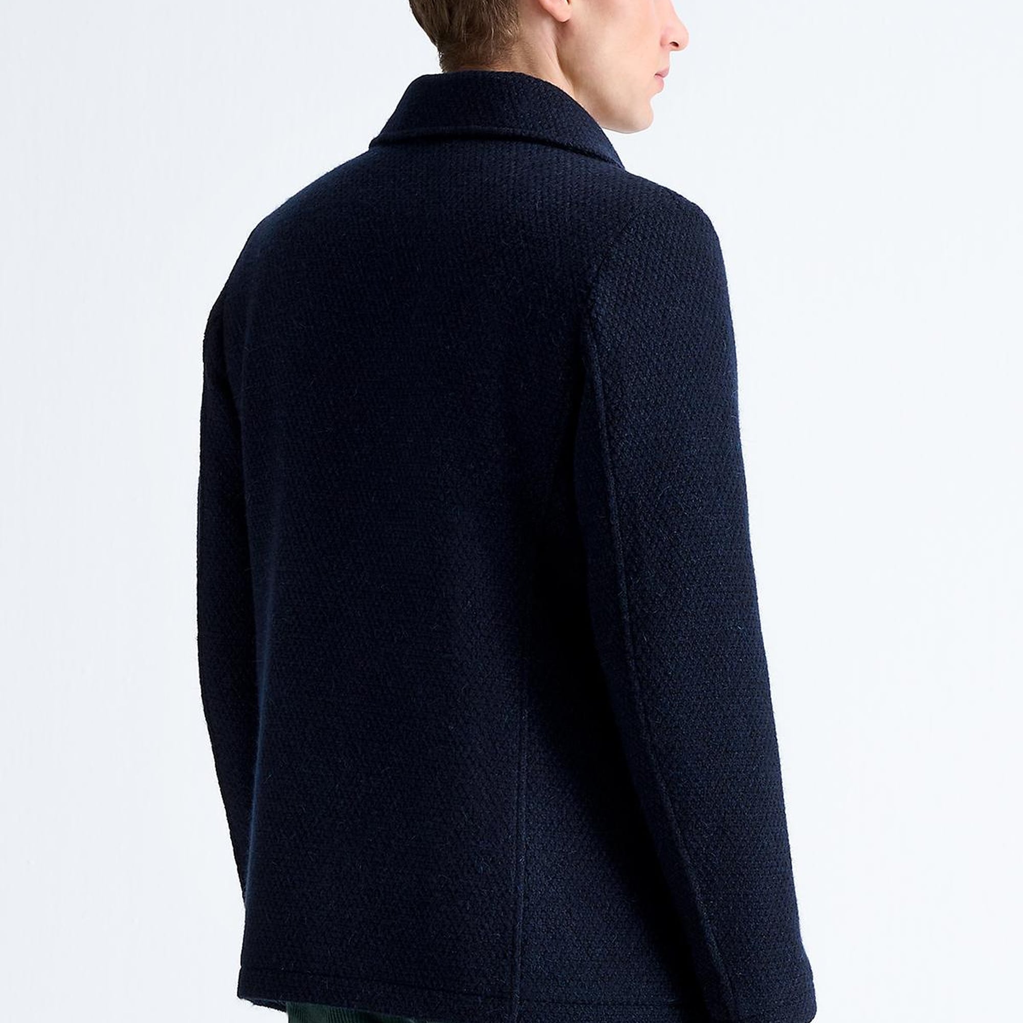 Erkek Lacivert Yün Kruvaze Kaban