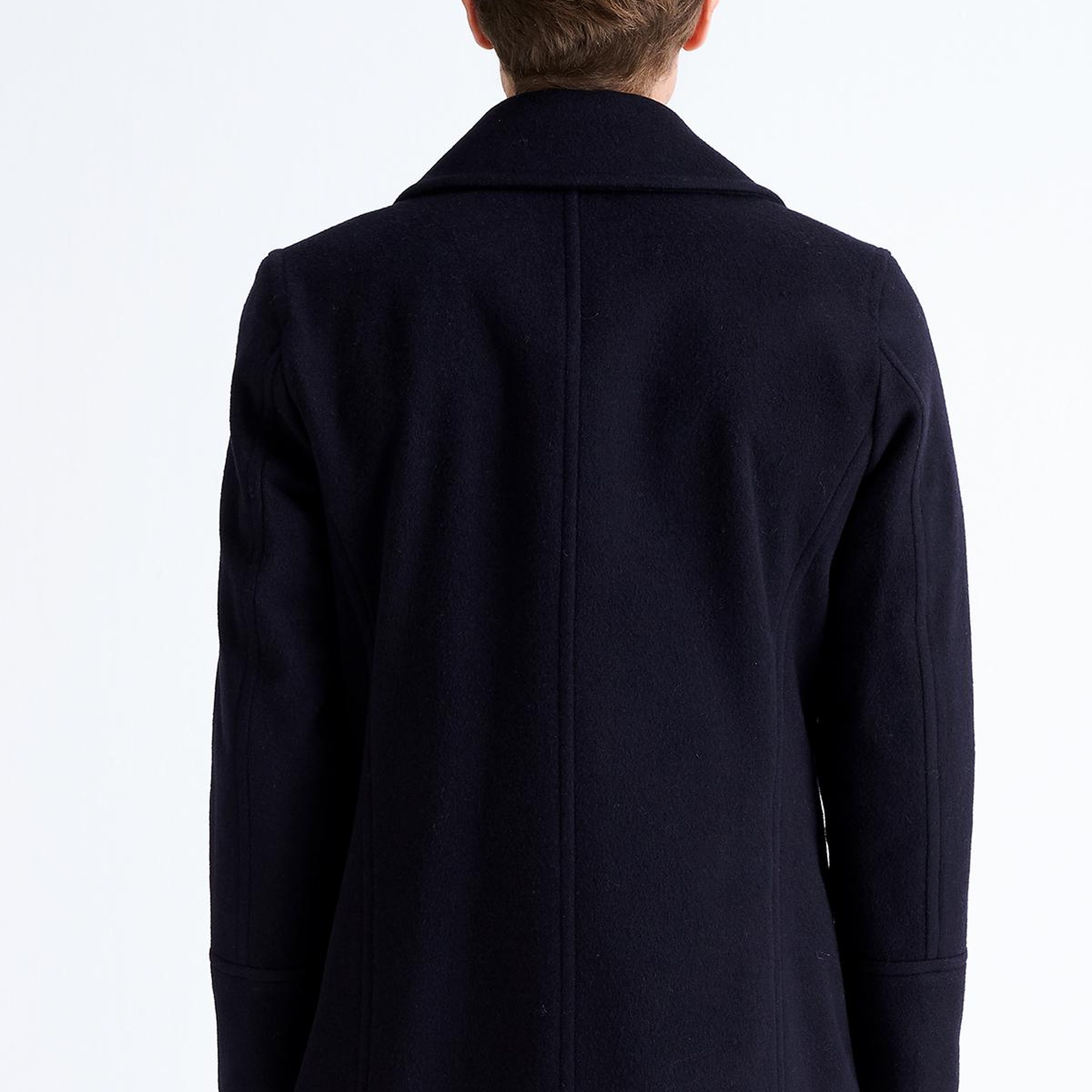 Erkek Lacivert Yün Kruvaze Kaban