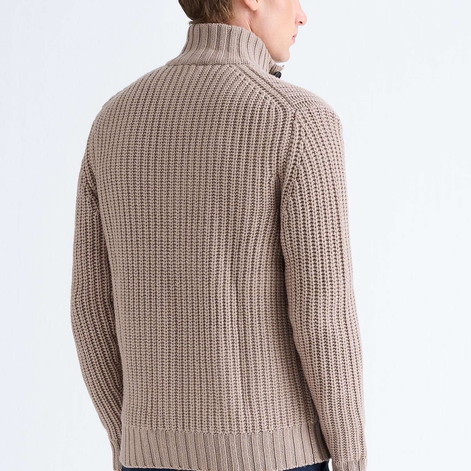 Erkek Gri Düğmeli Kaşmir Hırka