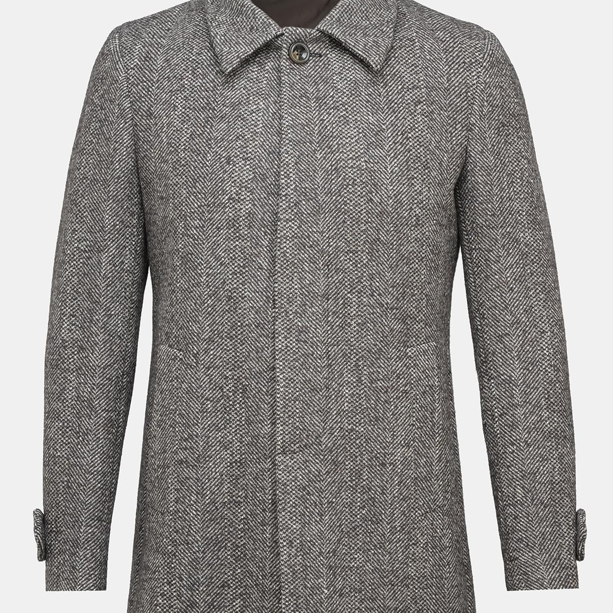 Erkek Kahverengi Yün Palto