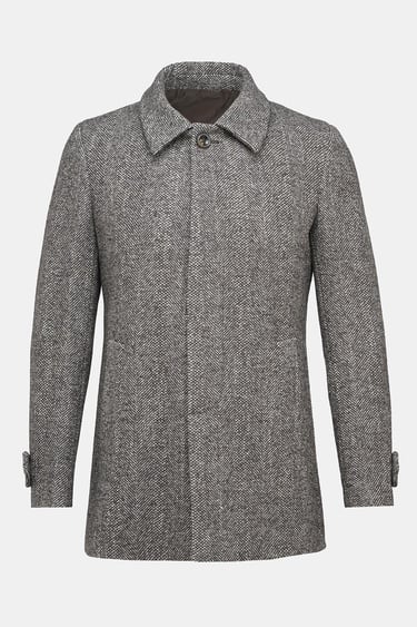  Erkek Kahverengi Yün Palto