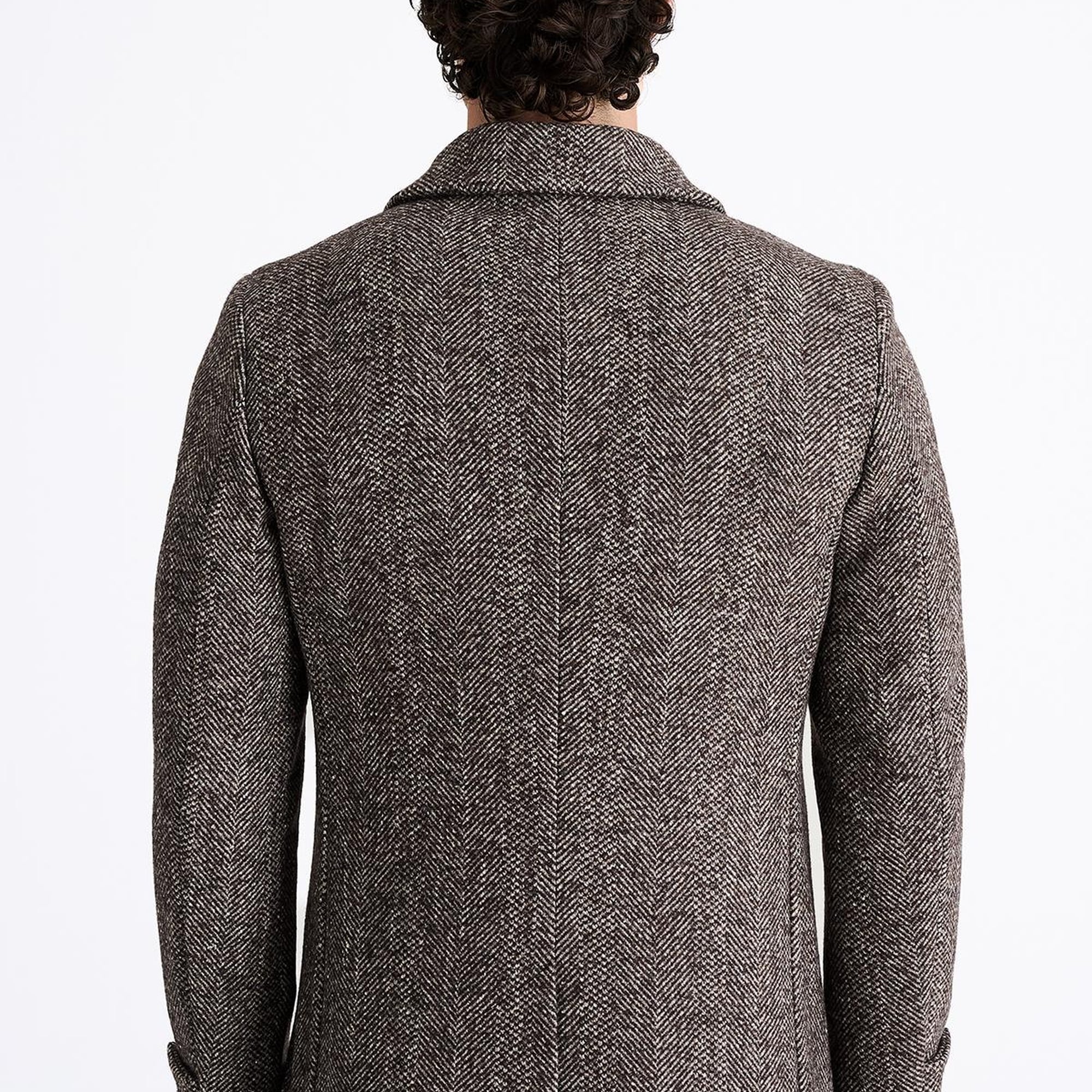 Erkek Kahverengi Yün Palto