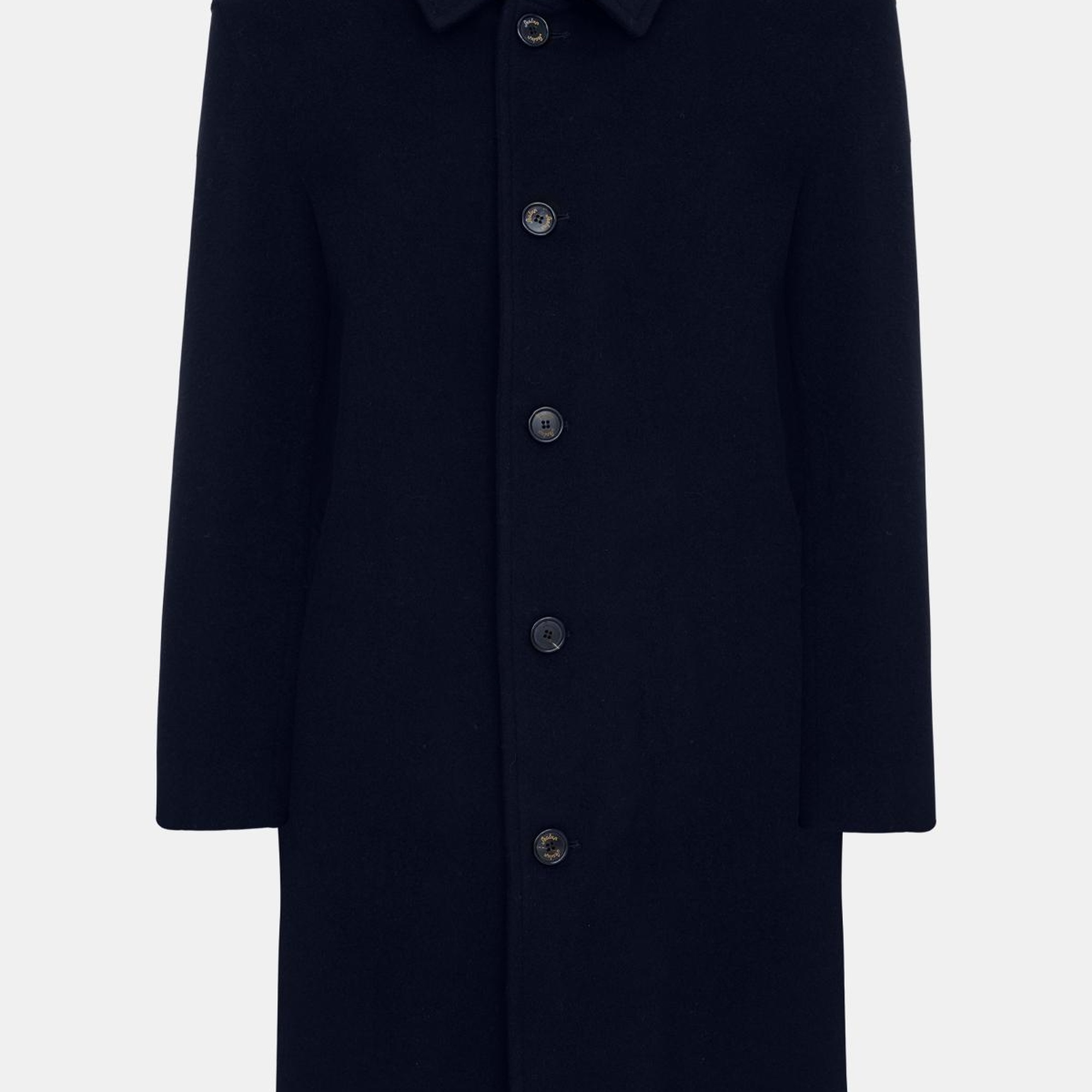 Erkek Siyah Yün Klasik Palto