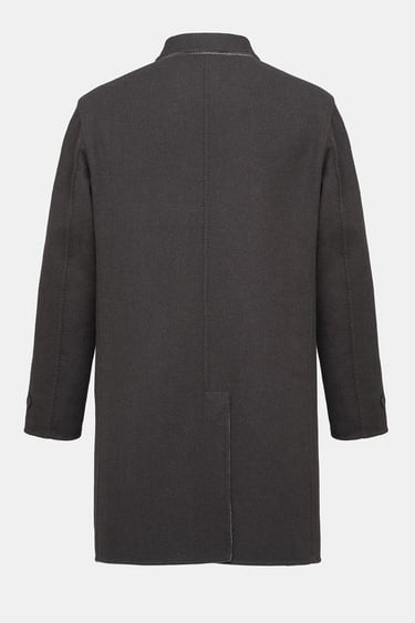  Erkek Kahverengi Yün Çift Taraflı Palto