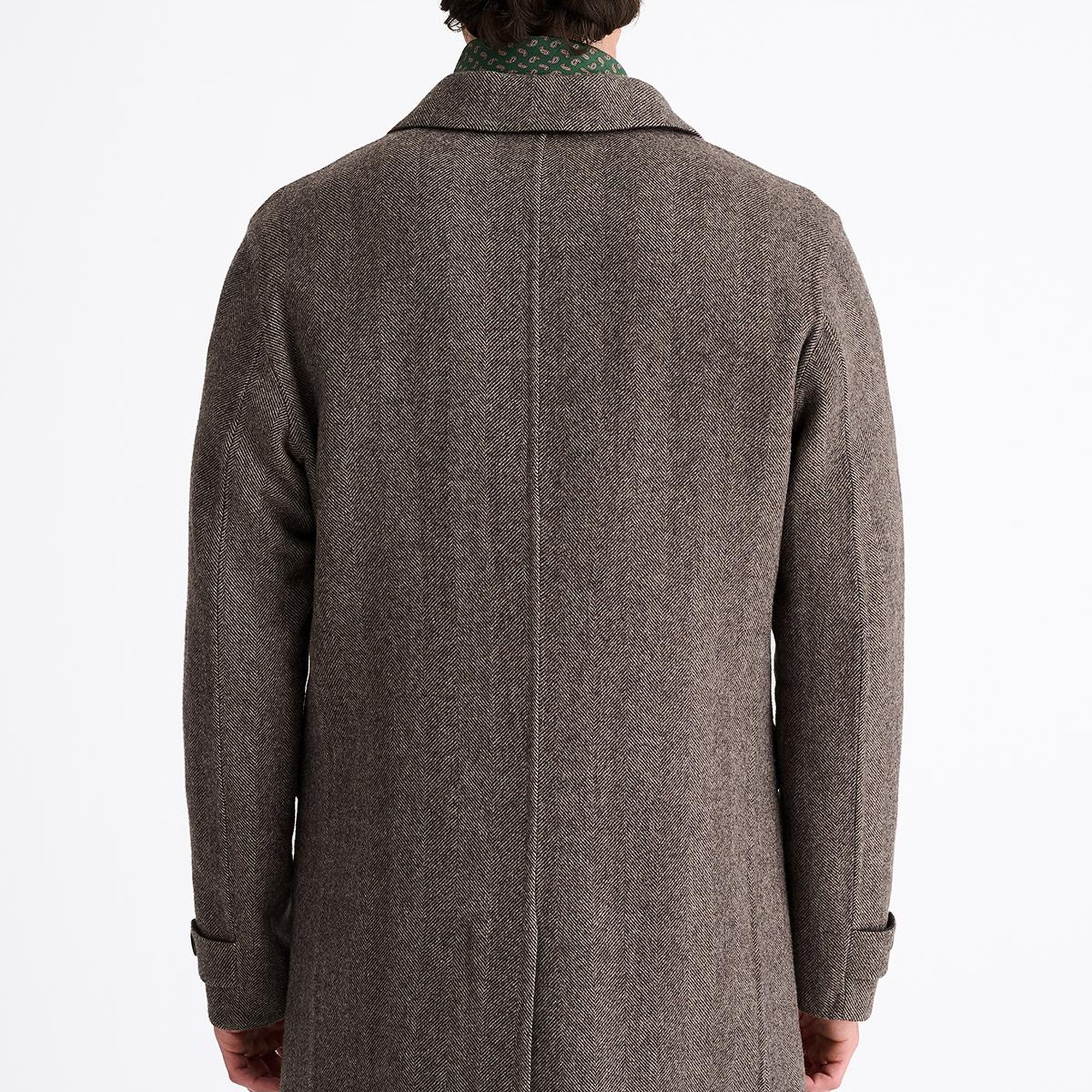 Erkek Kahverengi Yün Çift Taraflı Palto