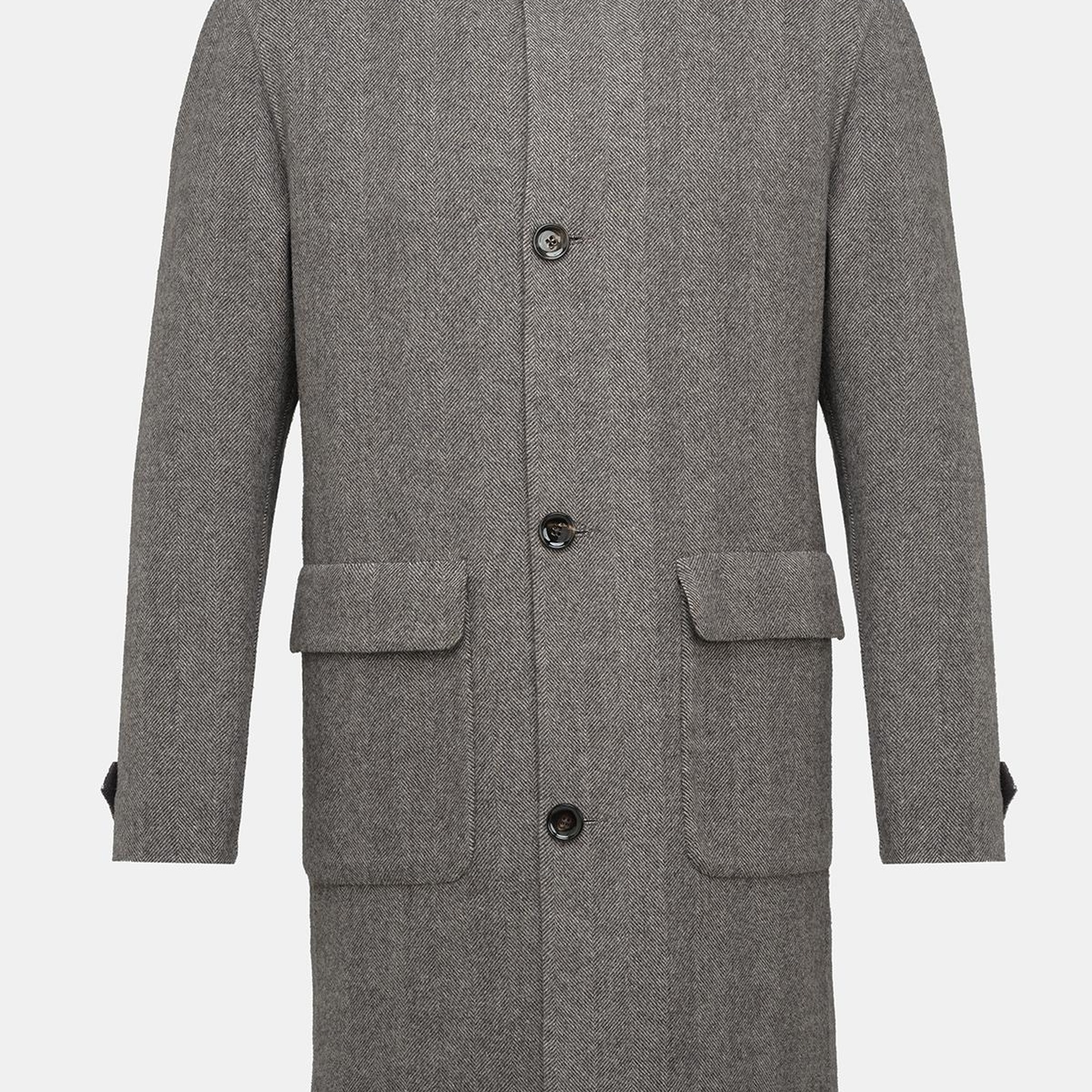 Erkek Kahverengi Yün Çift Taraflı Palto