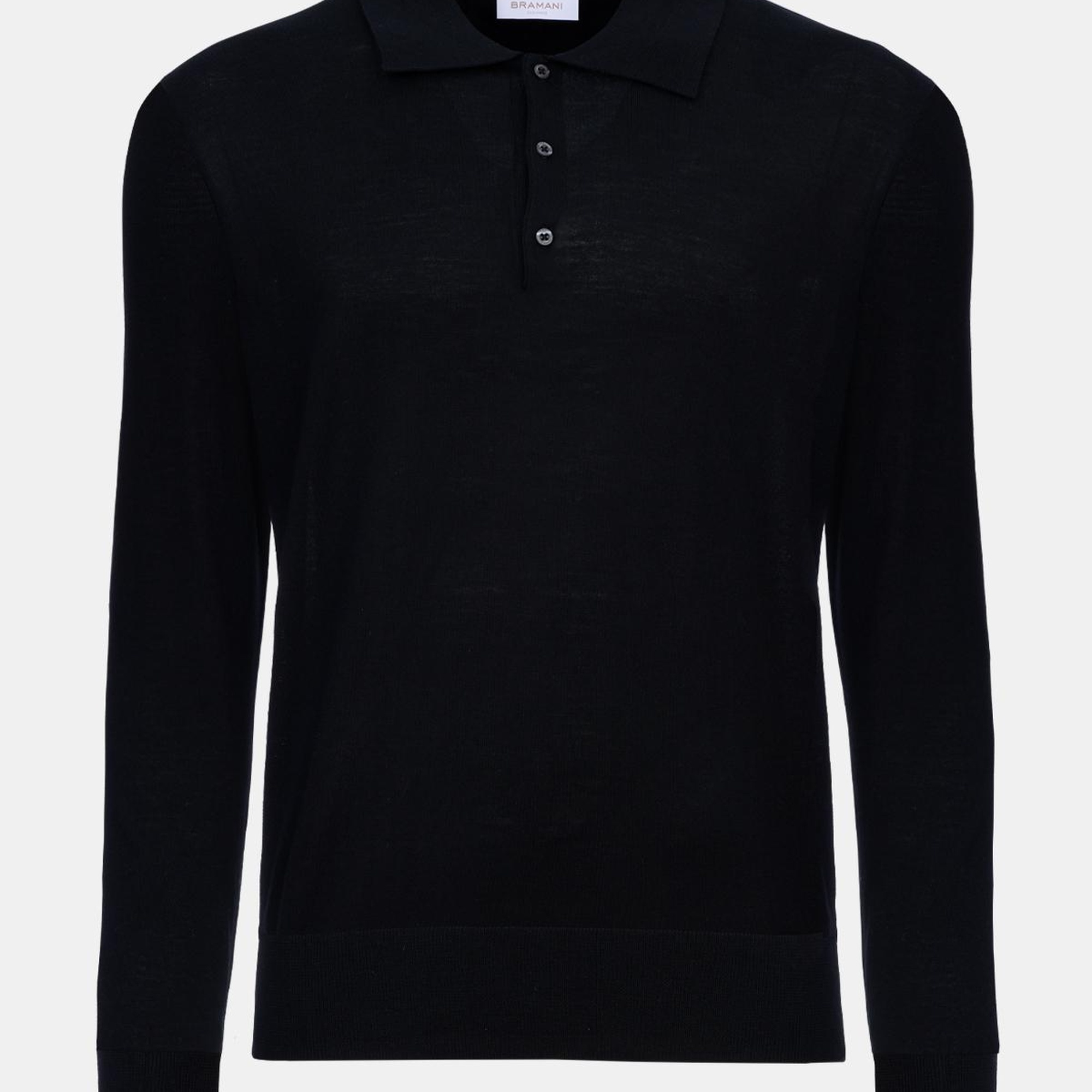 Erkek Siyah Polo Yaka Yün Kazak