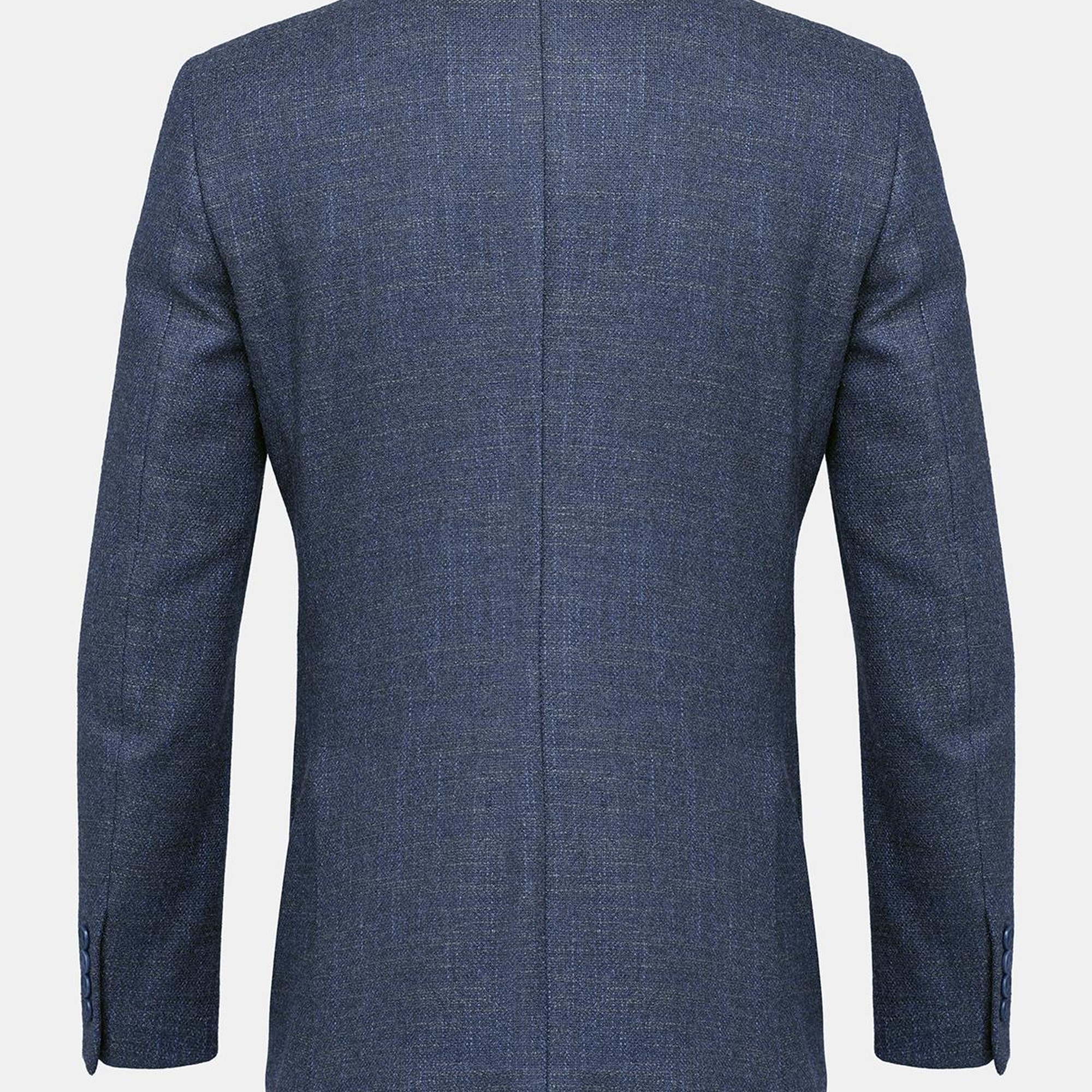 Erkek Lacivert Yün İpek Kaşmir Karışımlı Delfino Spor Ceket