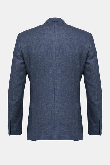  Erkek Lacivert Yün İpek Kaşmir Karışımlı Delfino Spor Ceket
