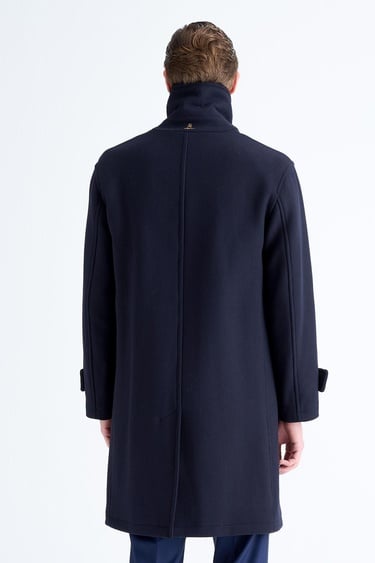  Erkek Lacivert Yün Palto