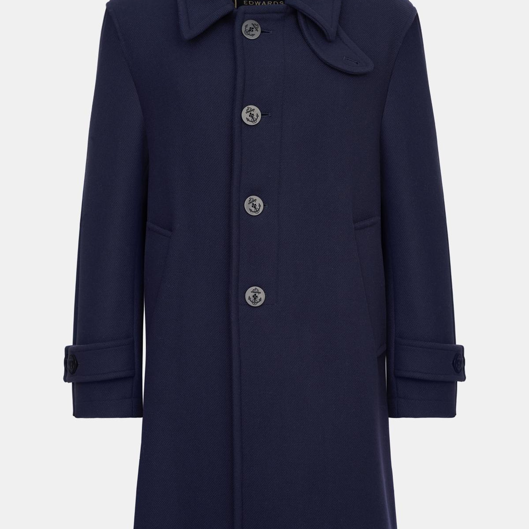 Erkek Lacivert Yün Palto