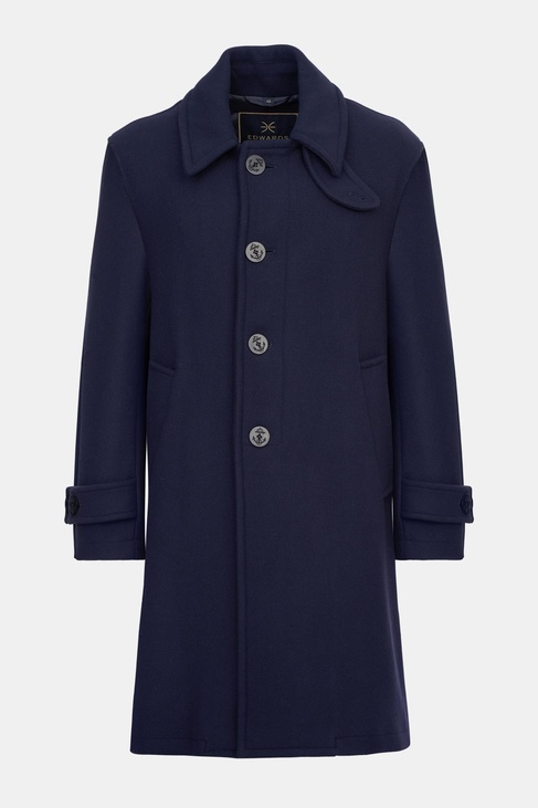  Erkek Lacivert Yün Palto