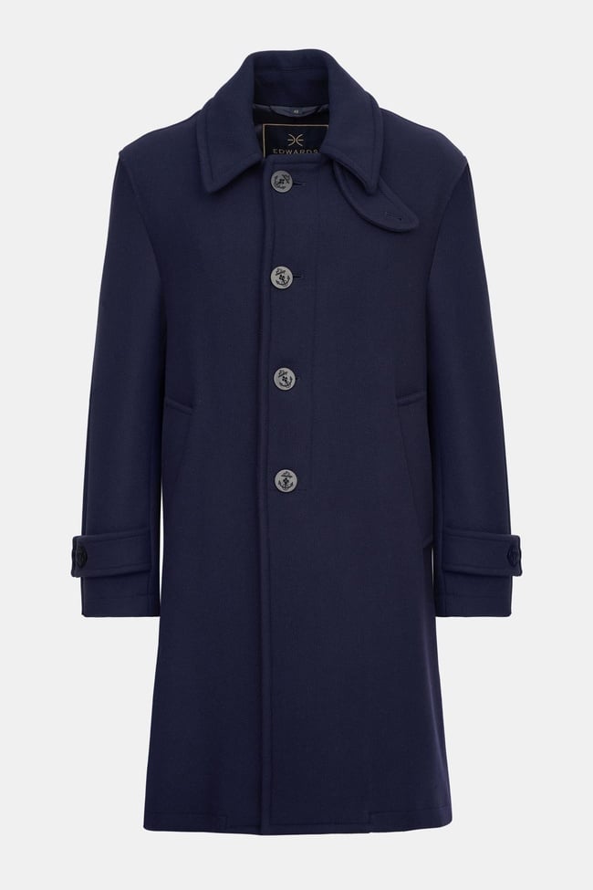  Erkek Lacivert Yün Palto