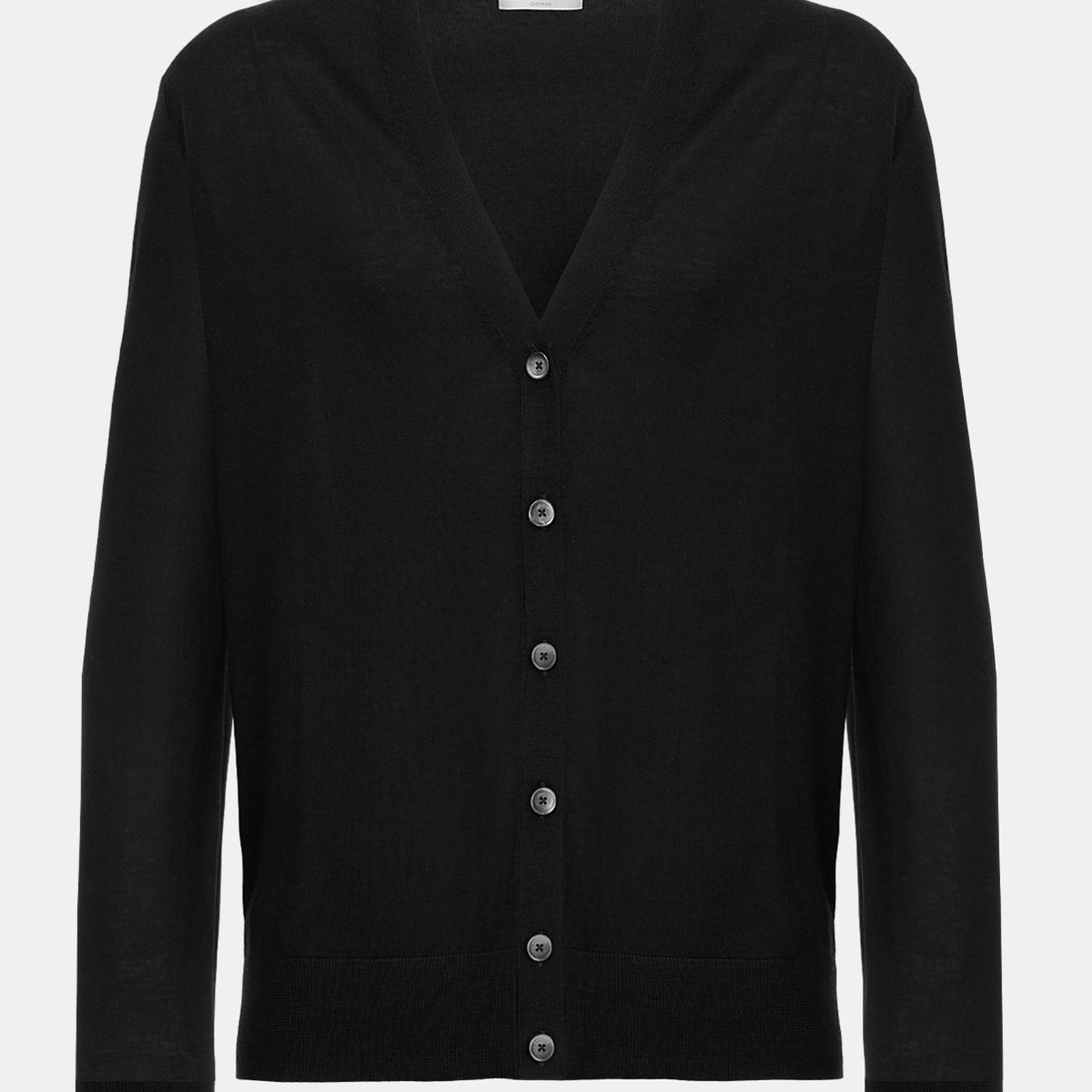 Erkek Siyah Düğmeli Yün Hırka