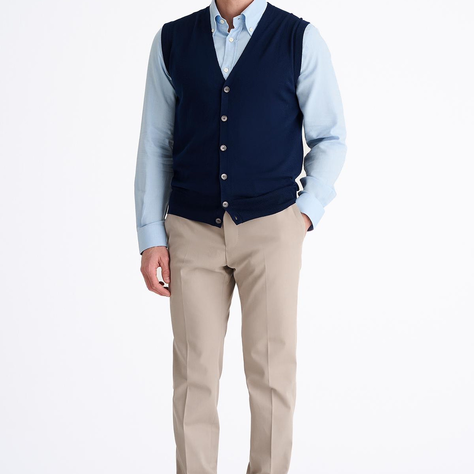 Erkek Lacivert Yün Süveter