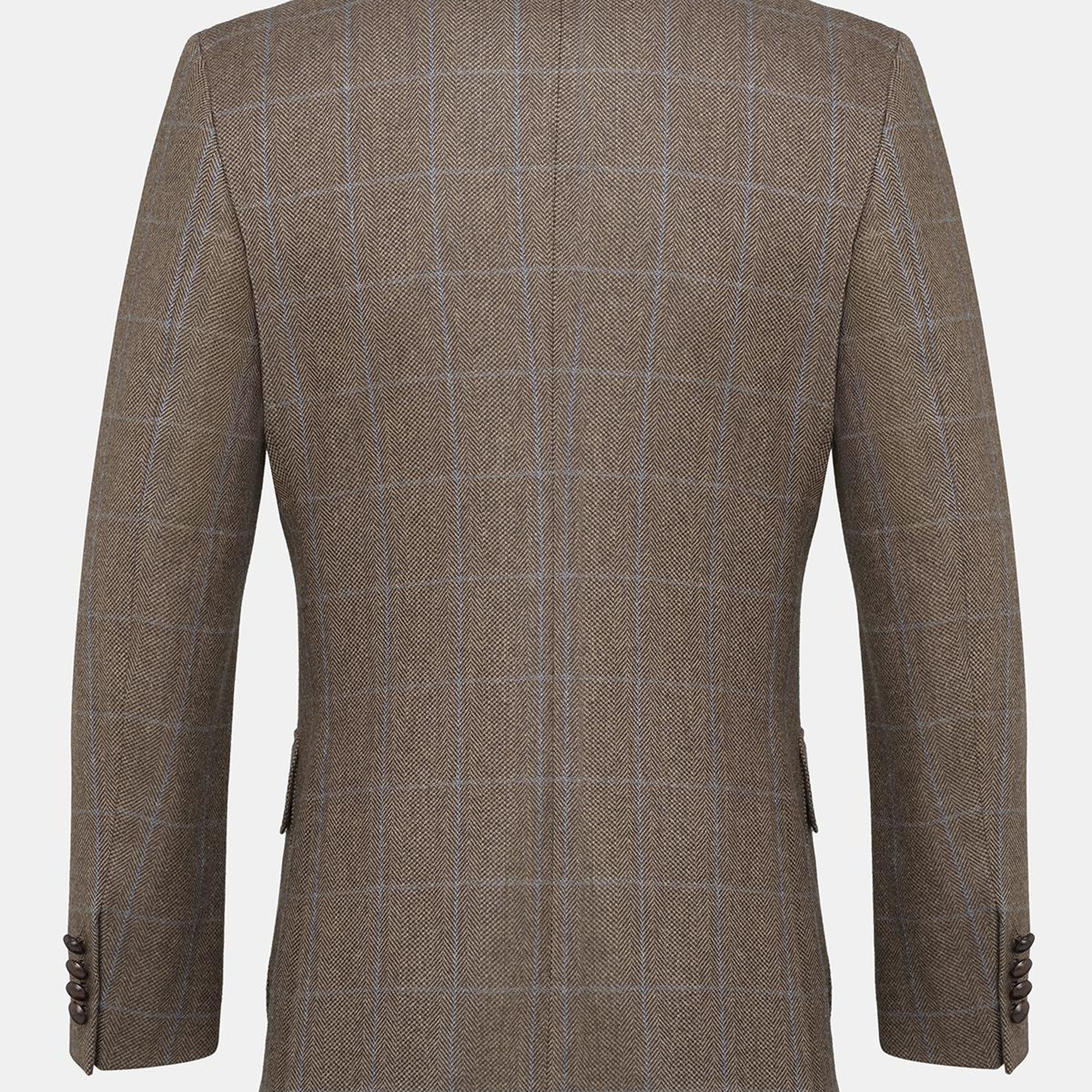 Erkek Kahverengi Yün Kaşmir Karışımlı Delfino Spor Ceket