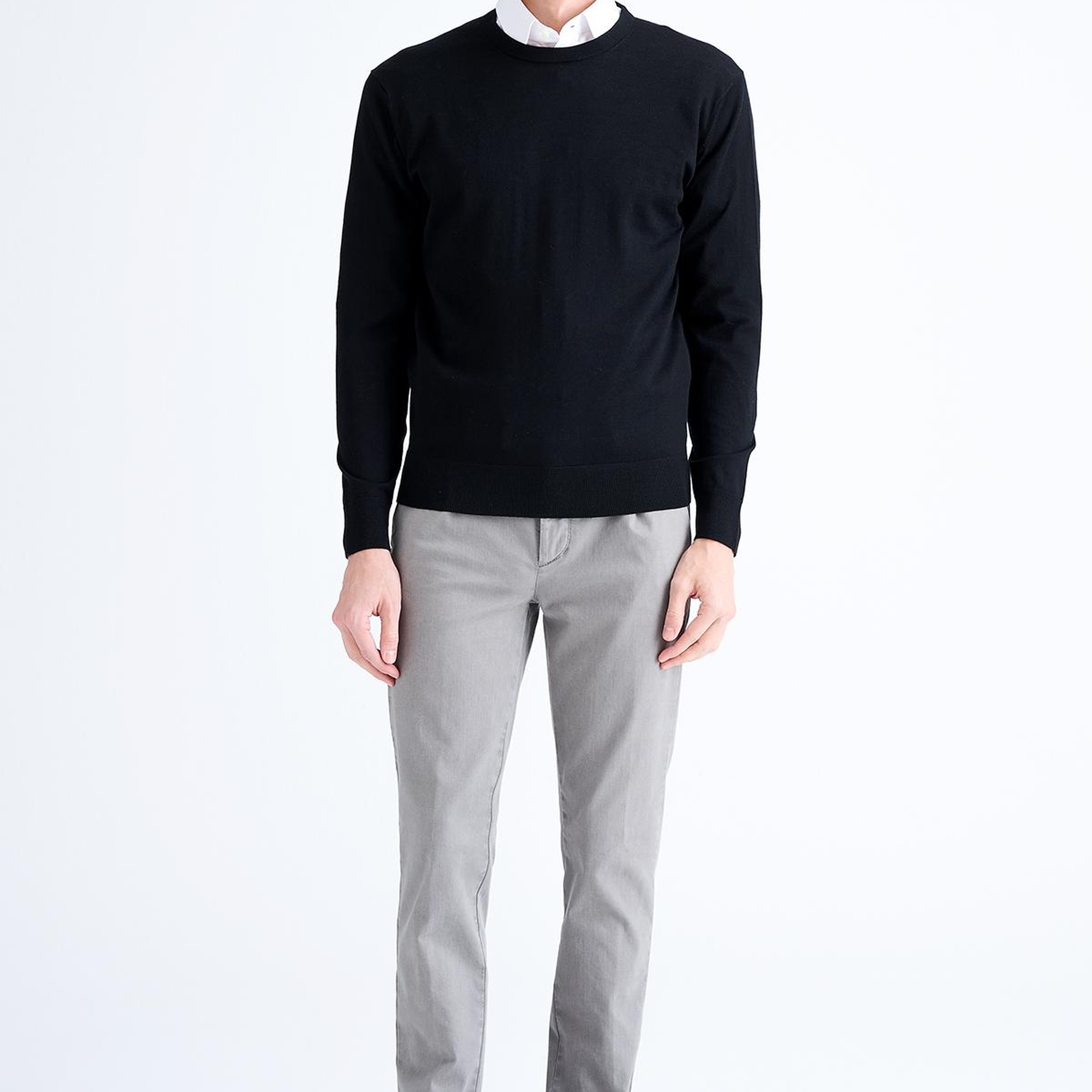 Erkek Siyah Bisiklet Yaka Yün Kazak