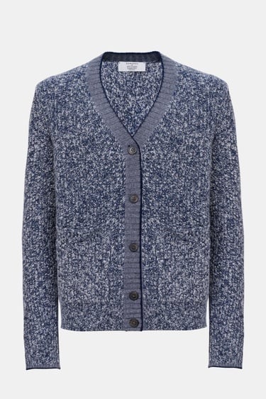  Erkek Mavi Düğmeli Kaşmir Hırka