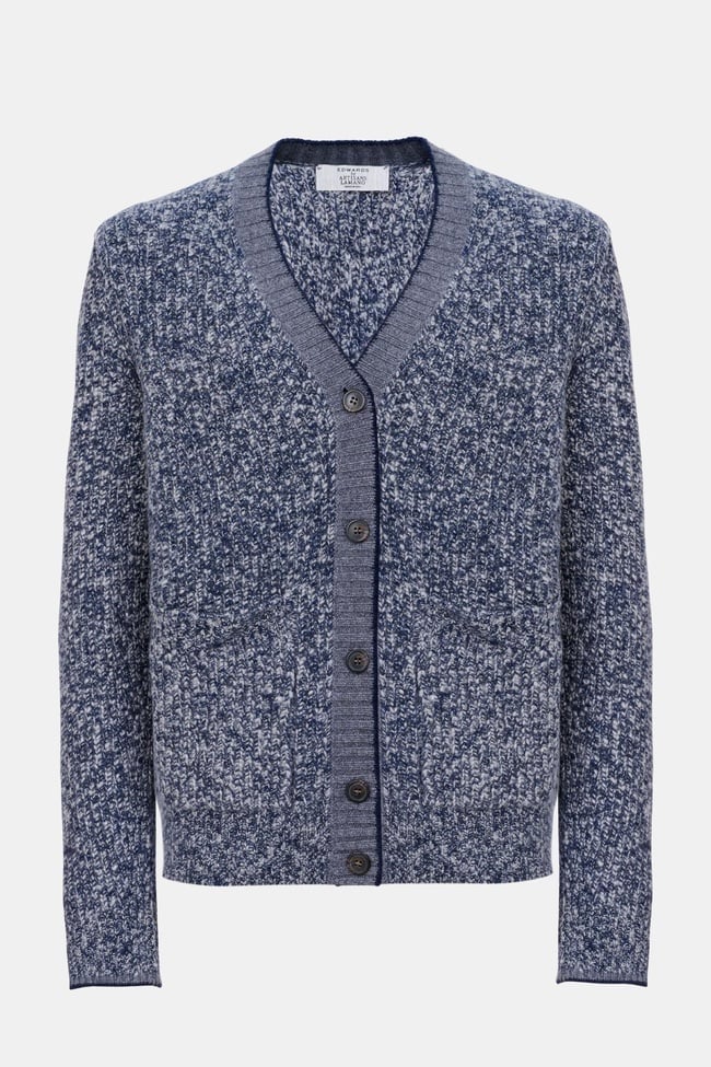  Erkek Mavi Düğmeli Kaşmir Hırka