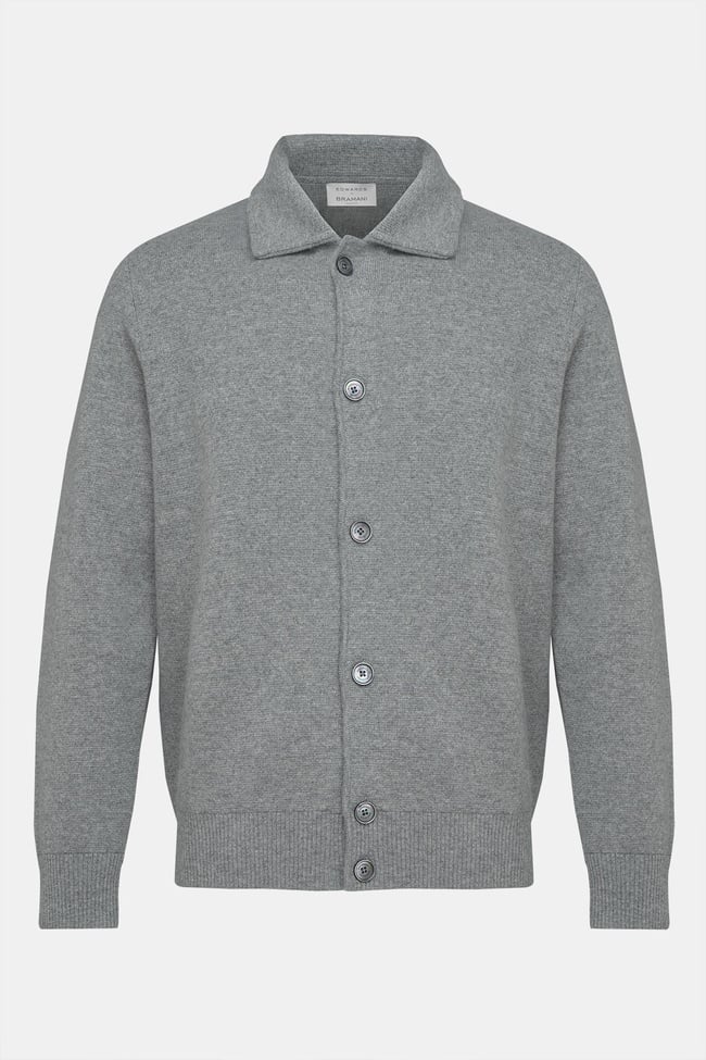 Erkek Gri Kaşmir Triko Ceket