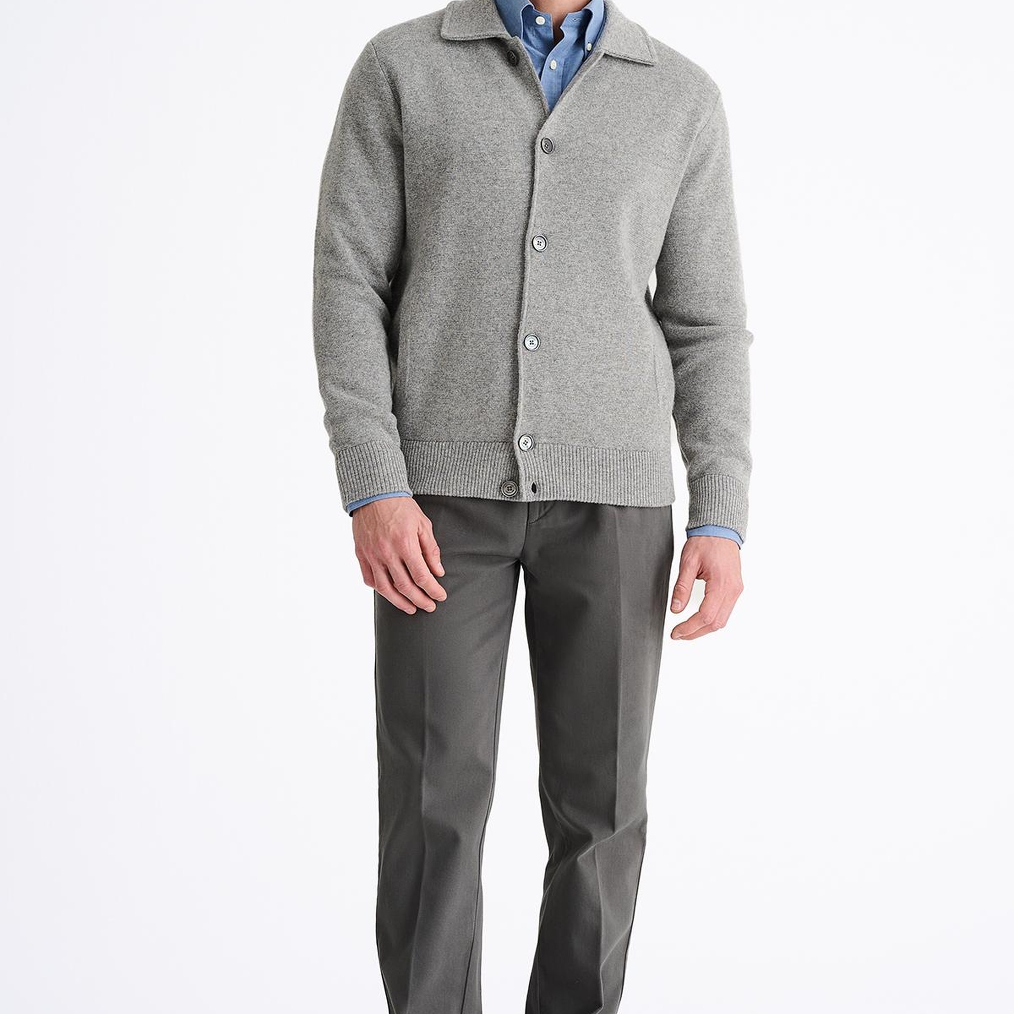 Erkek Gri Kaşmir Triko Ceket