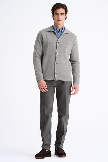  Erkek Gri Kaşmir Triko Ceket