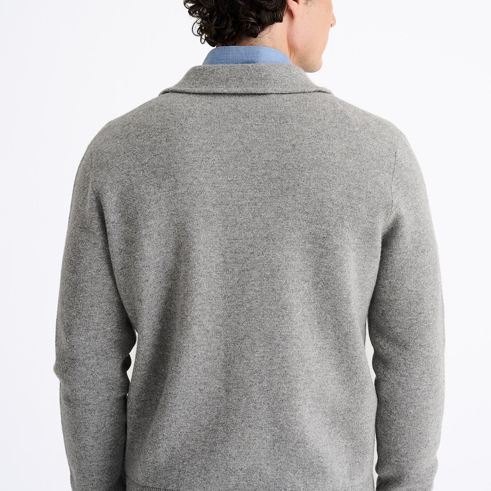 Erkek Gri Kaşmir Triko Ceket