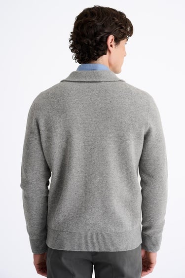  Erkek Gri Kaşmir Triko Ceket