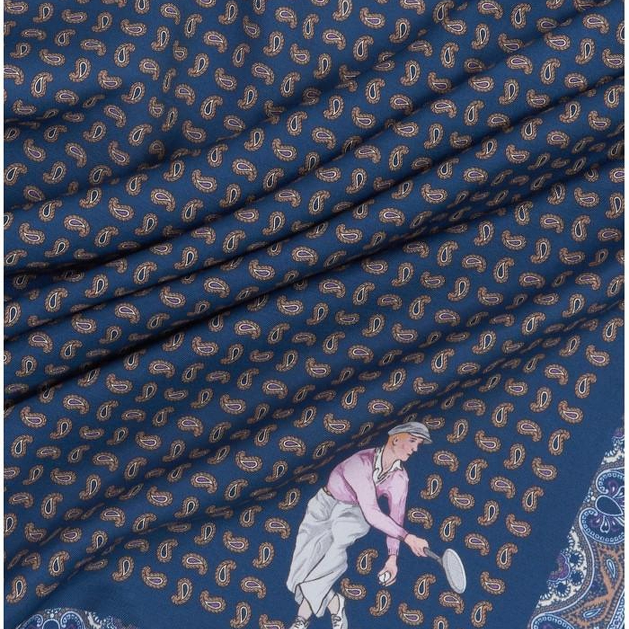 Erkek Lacivert Yün Fular