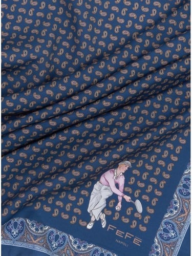  Erkek Lacivert Yün Fular