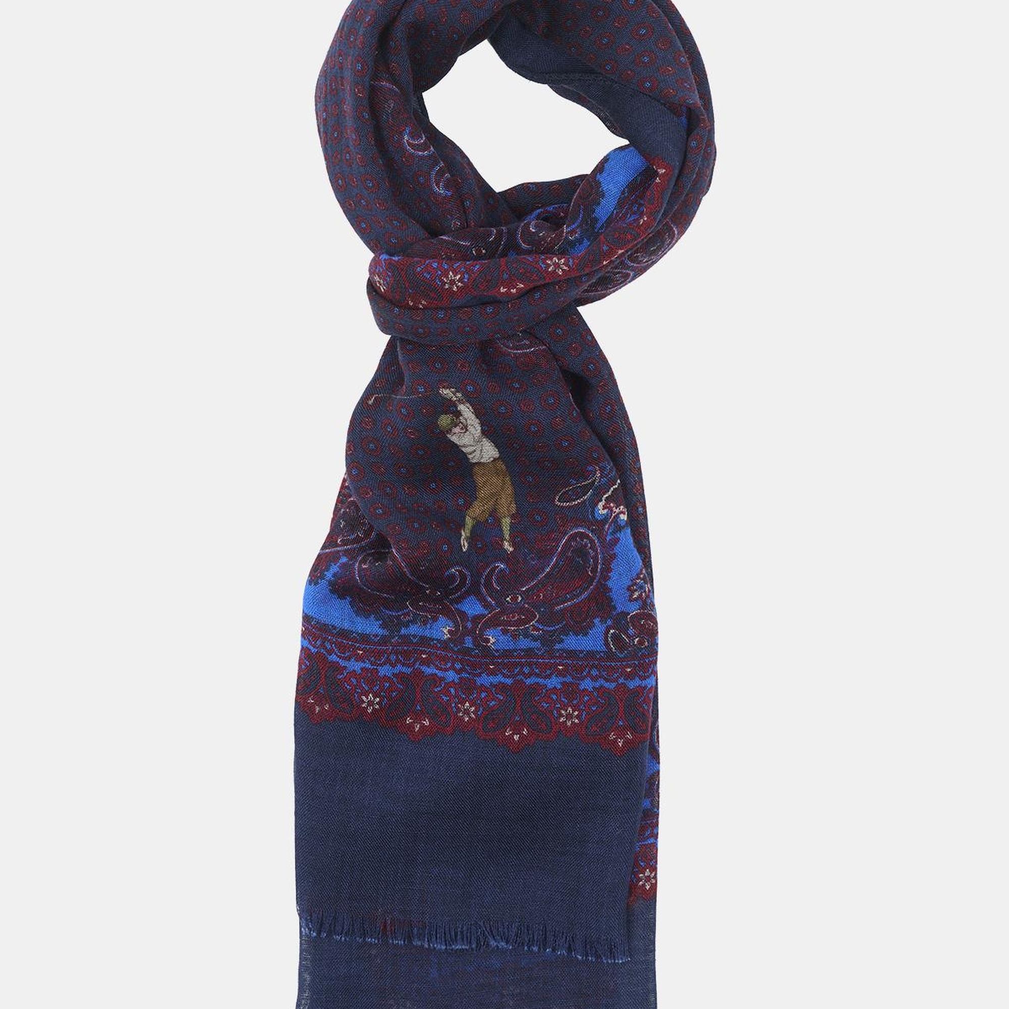 Erkek Lacivert Yün Kaşkol