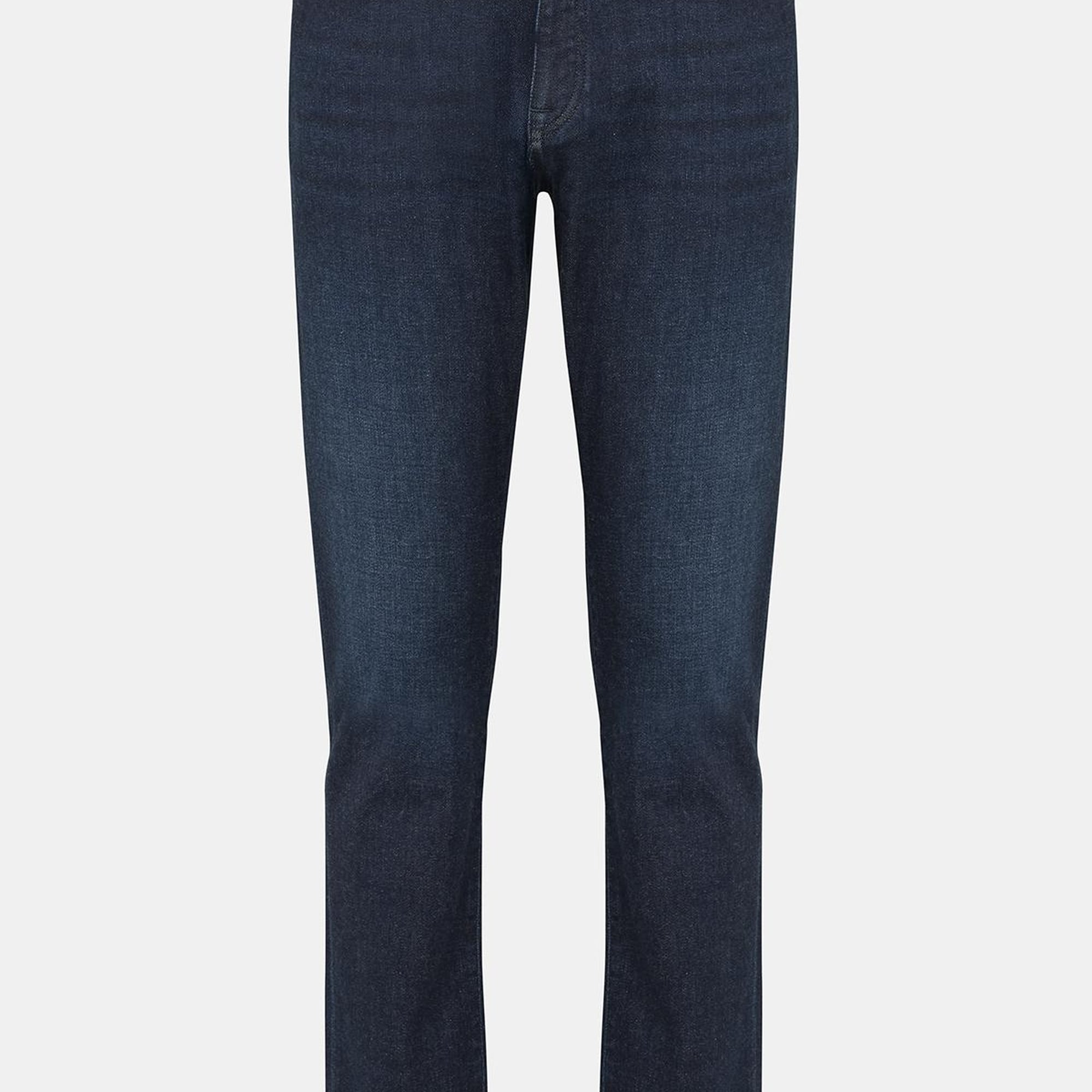 Erkek Mavi Kaşmir Karışımlı Jean Pantolon