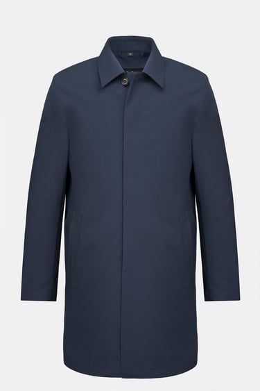  Erkek Lacivert Su Geçirmez Trençkot