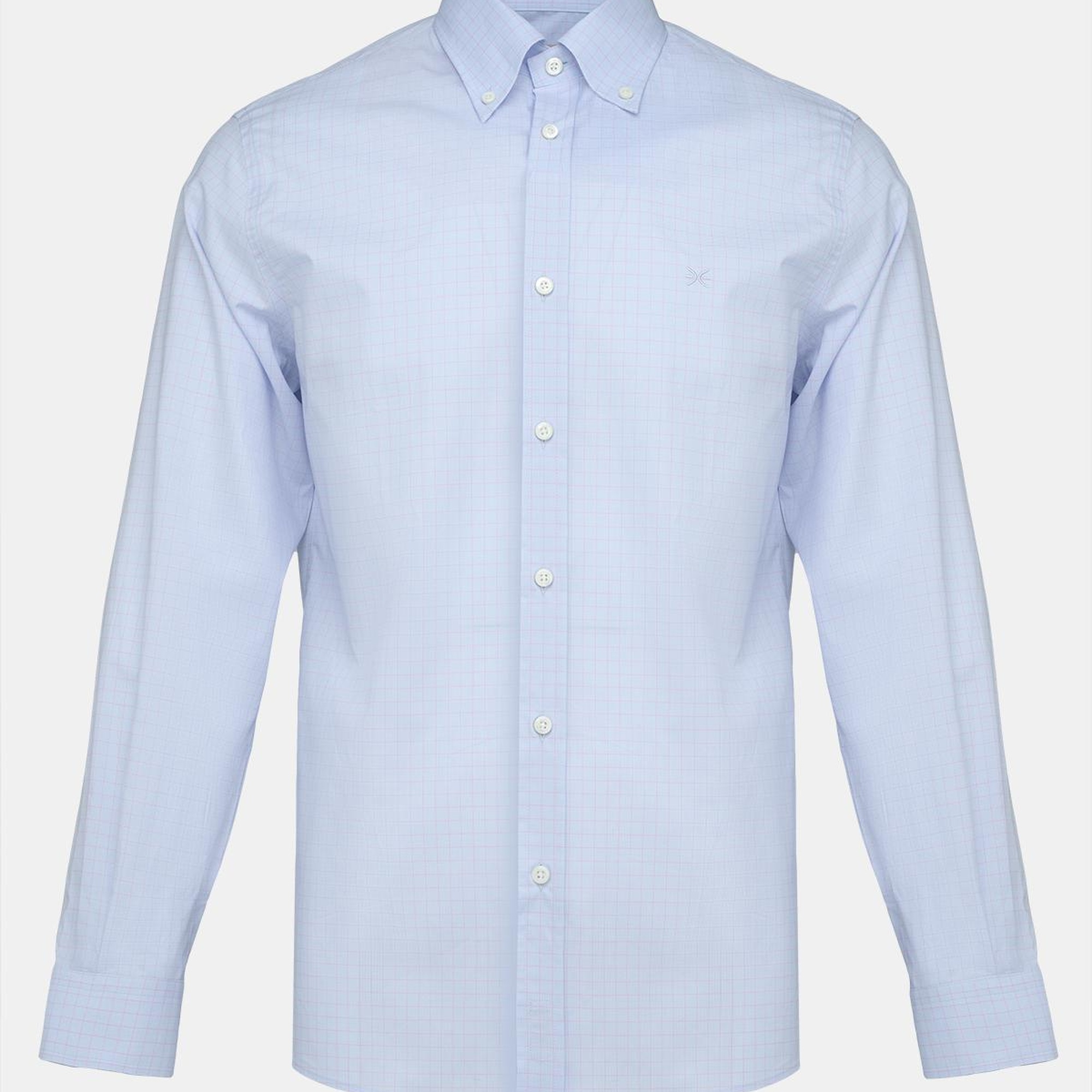 Erkek Mavi Cooper Fit Düğmeli Yaka Kazayağı Spor Gömlek