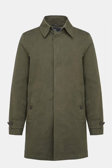  Erkek Koyu Yeşil Su Geçirmez Trençkot