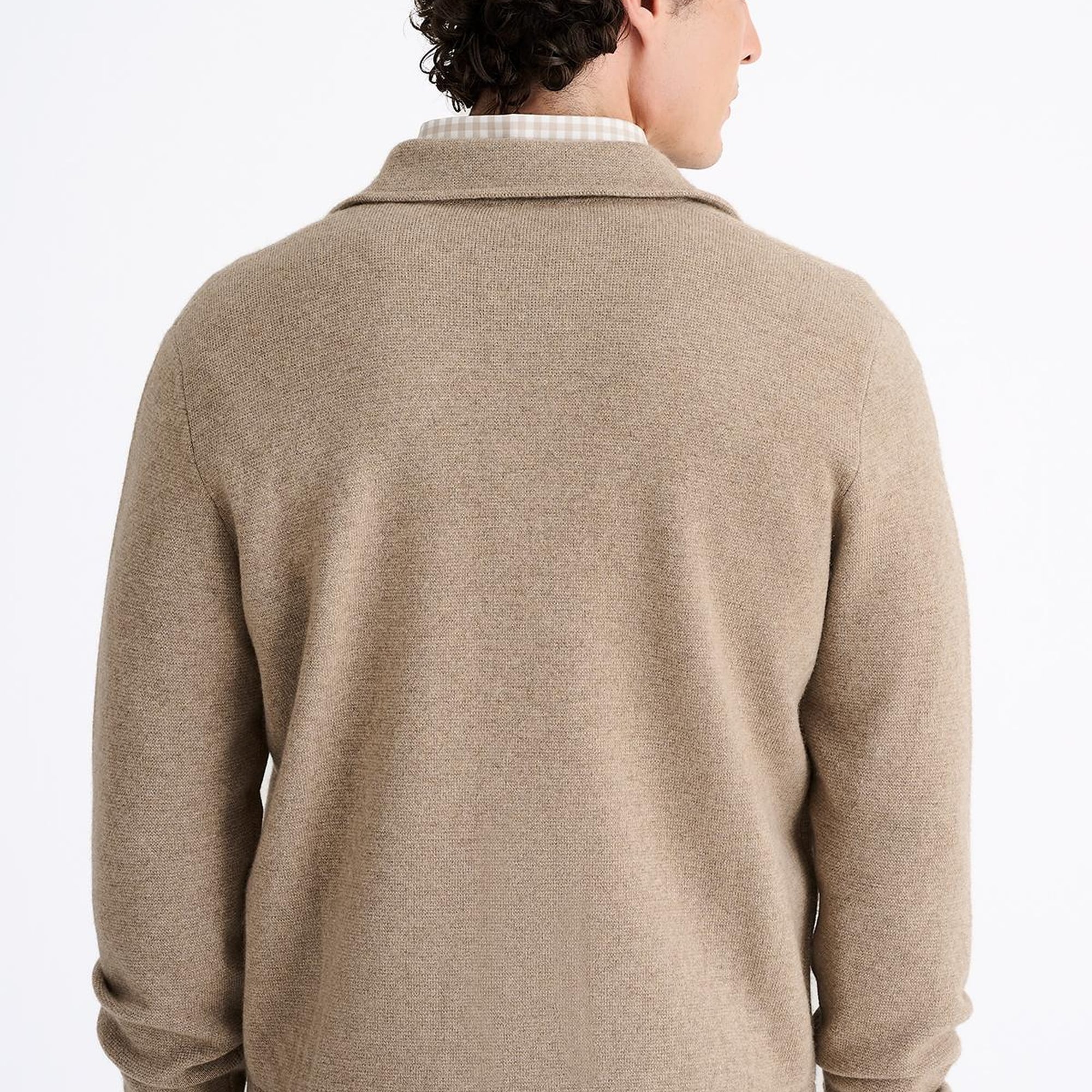 Erkek Bej Kaşmir Triko Ceket