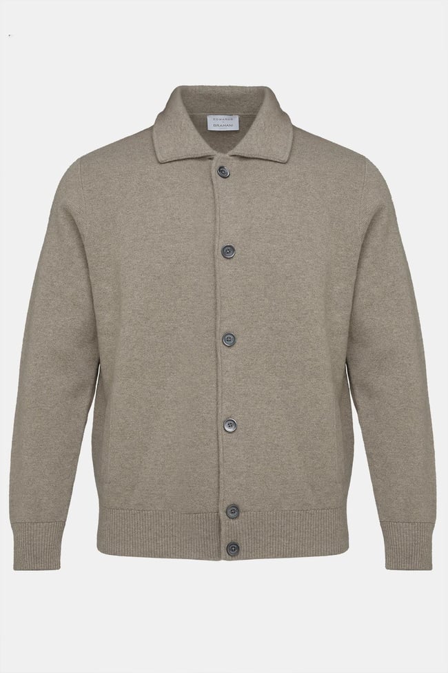  Erkek Bej Kaşmir Triko Ceket