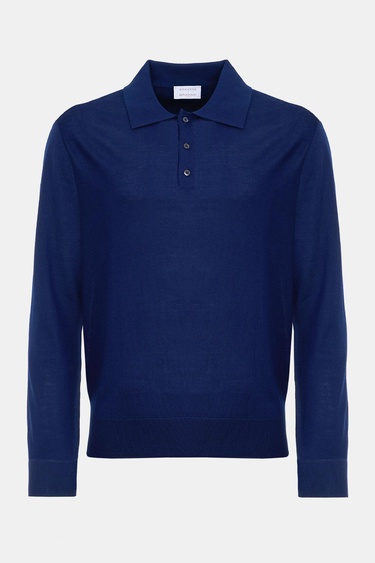  Erkek Lacivert Yün Polo Yaka Kazak