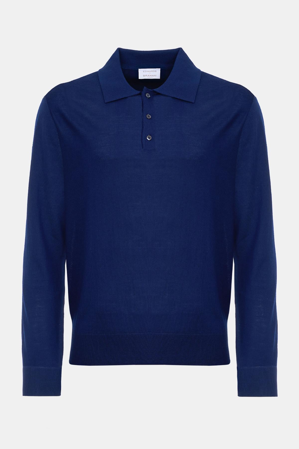  Erkek Lacivert Yün Polo Yaka Kazak