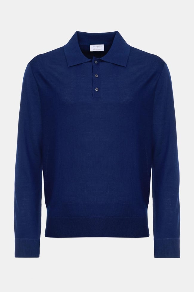  Erkek Lacivert Yün Polo Yaka Kazak