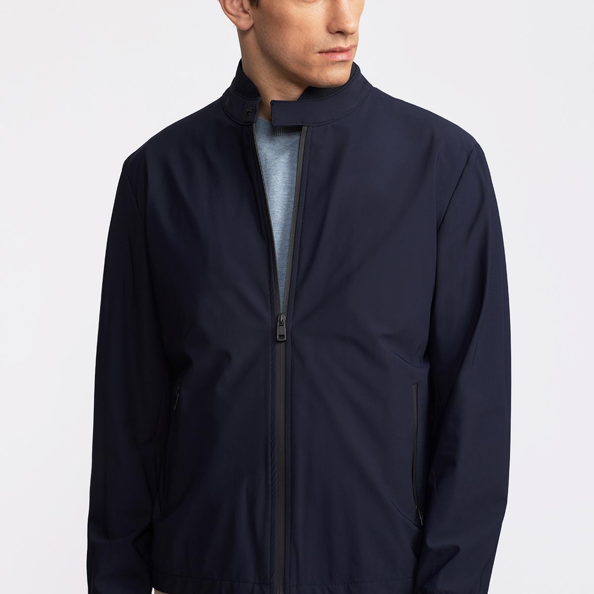 Erkek Lacivert Bomber Ceket