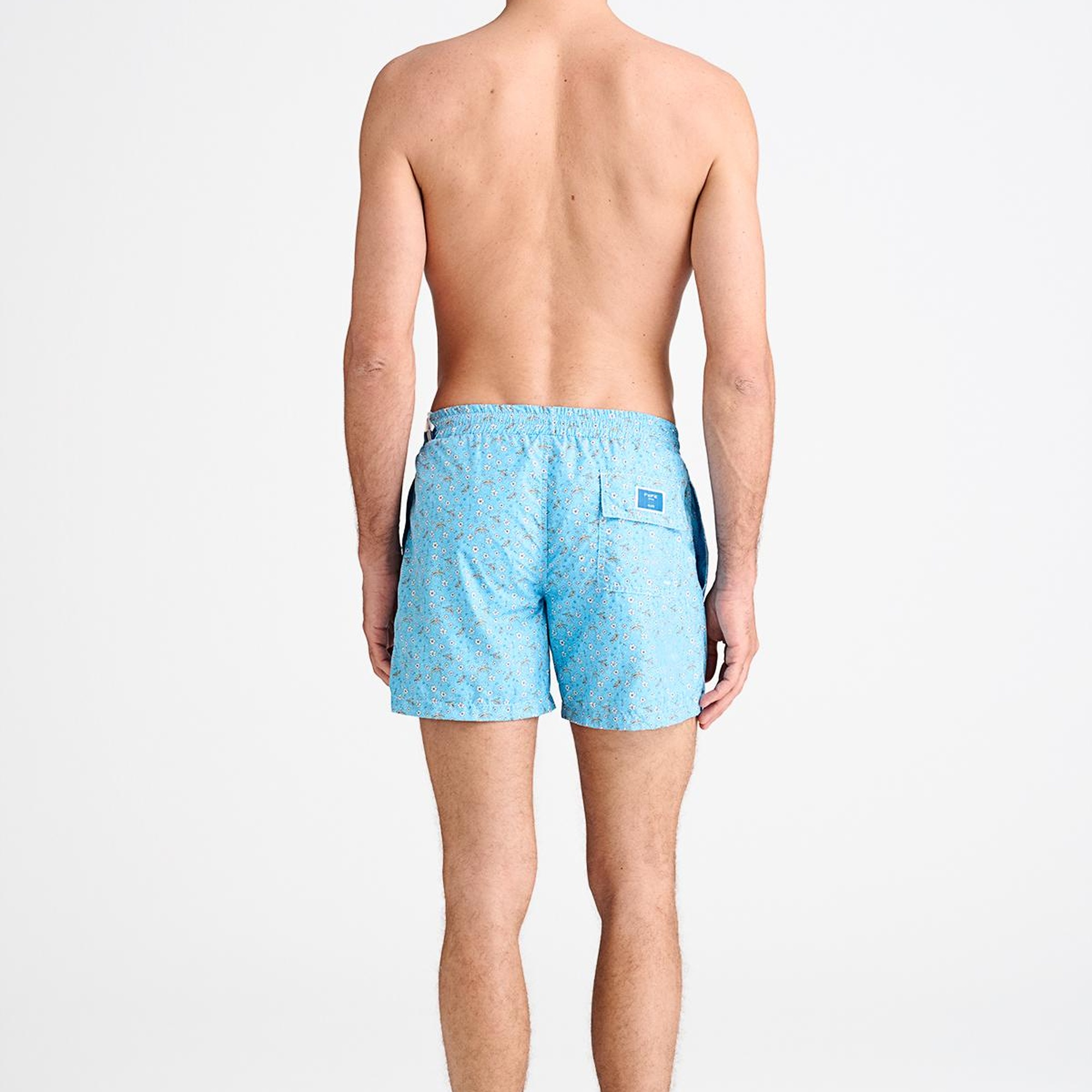 Erkek Turkuaz Desenli Mayo Şort