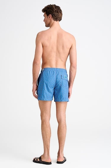  Erkek Turuncu Desenli Mayo Şort