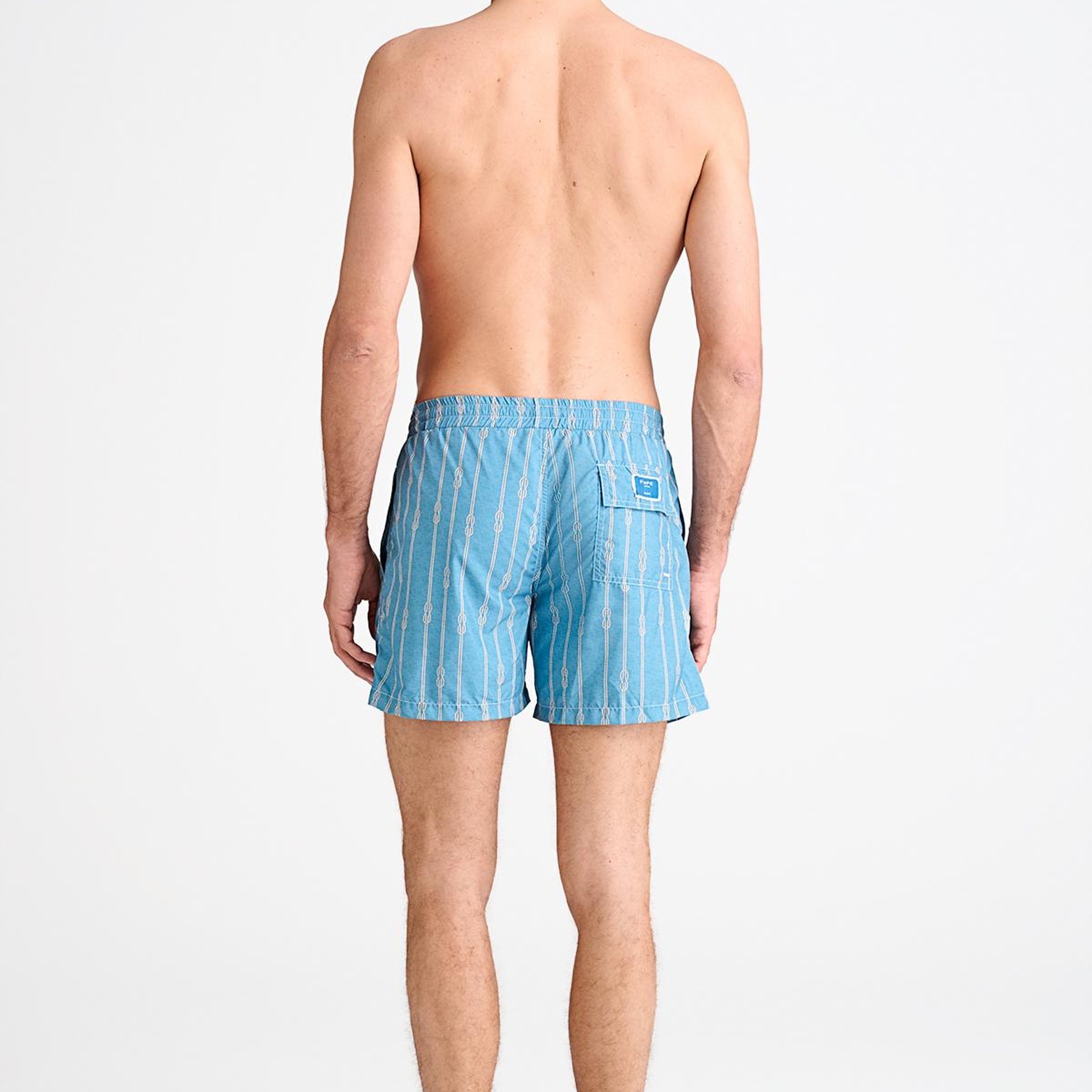 Erkek Mavi Desenli Mayo Şort