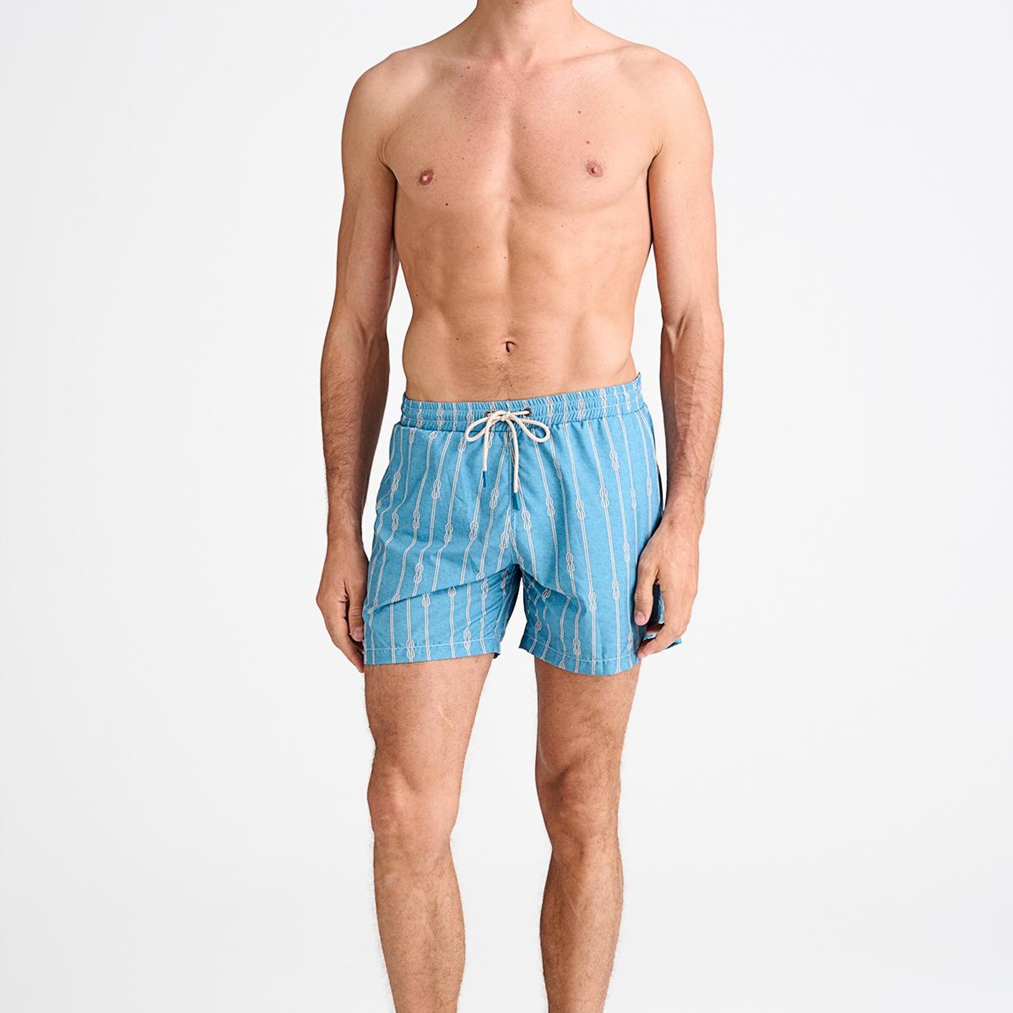 Erkek Mavi Desenli Mayo Şort