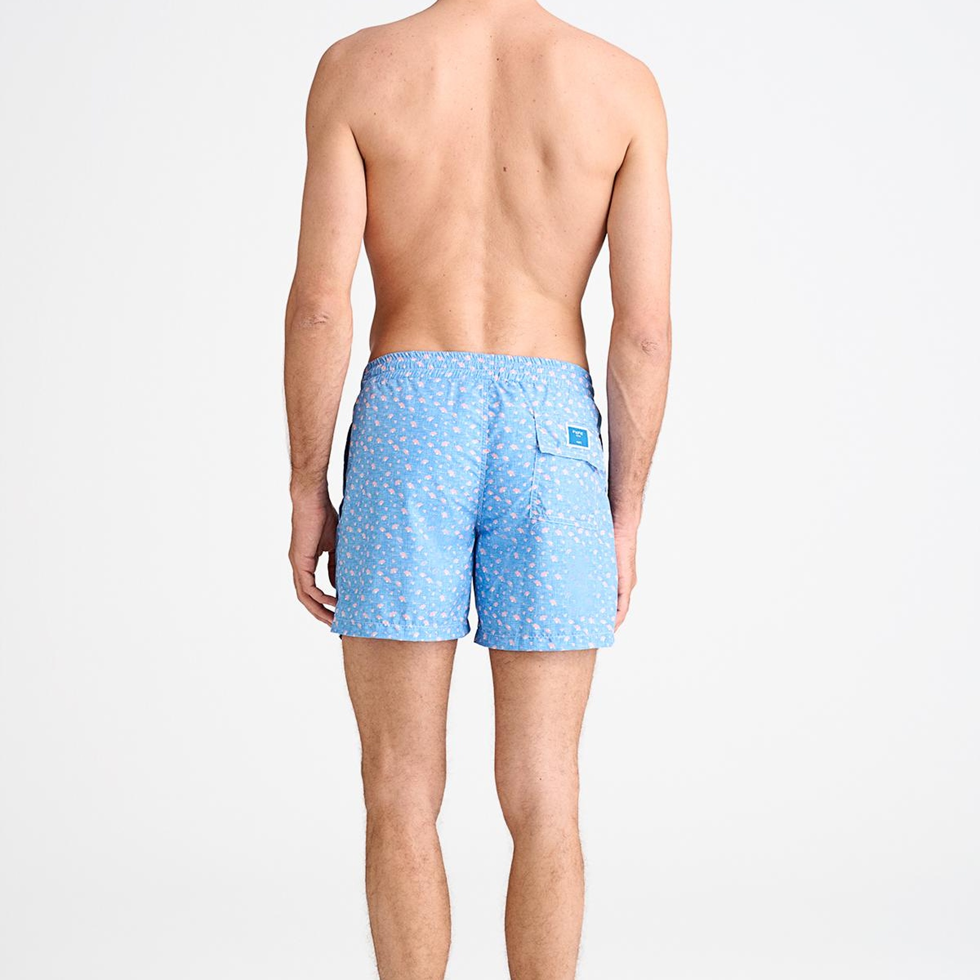 Erkek Mavi Desenli Mayo Şort