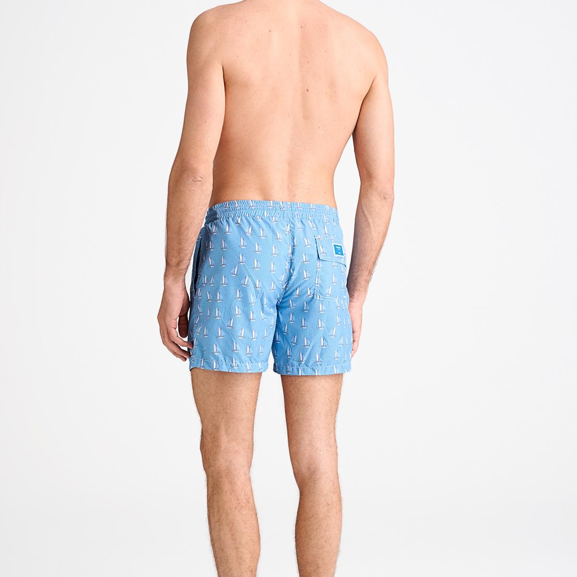 Erkek Mavi Desenli Mayo Şort