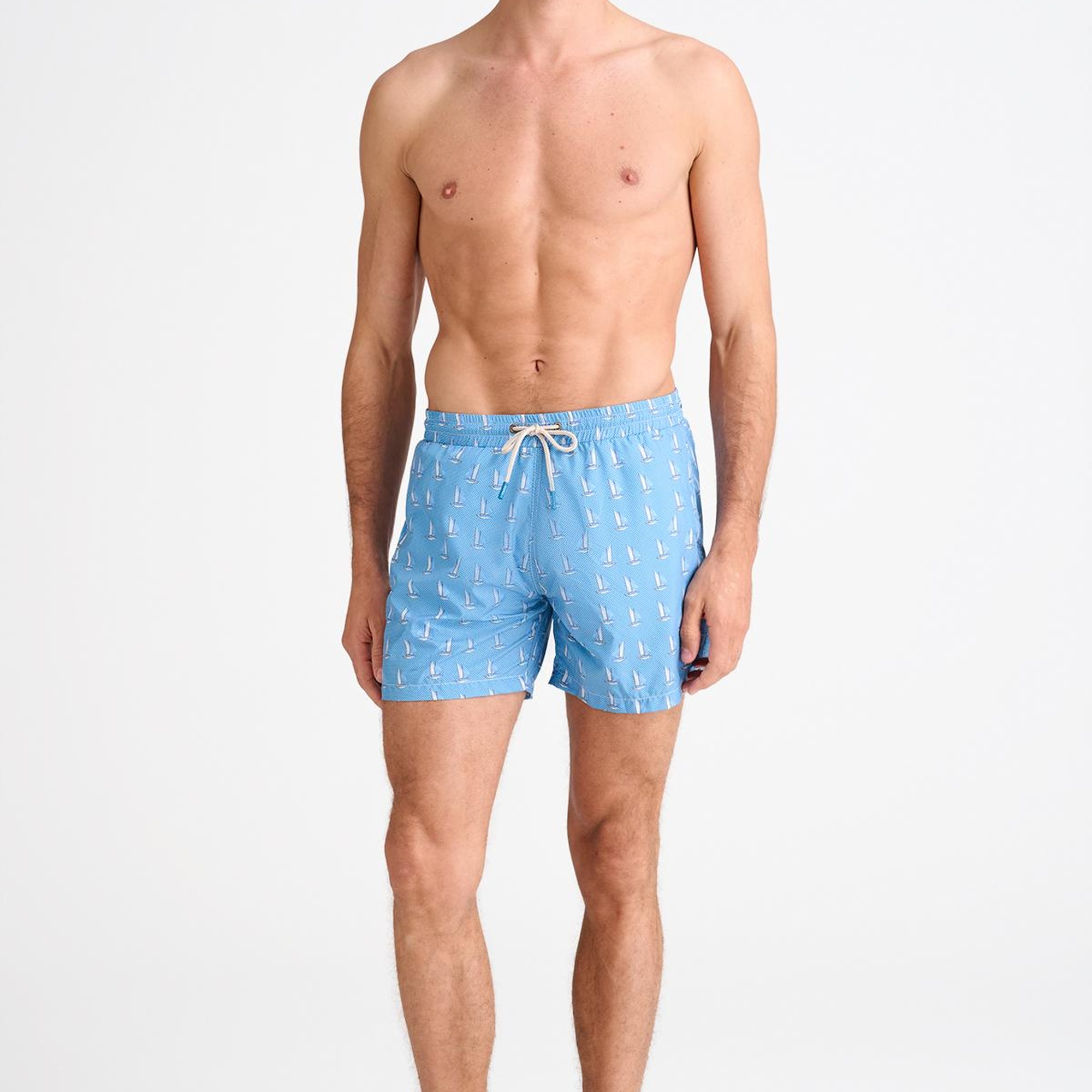 Erkek Mavi Desenli Mayo Şort